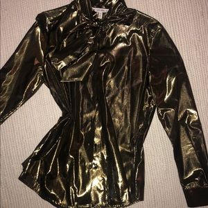 SOLD & other stories gold bow shirt